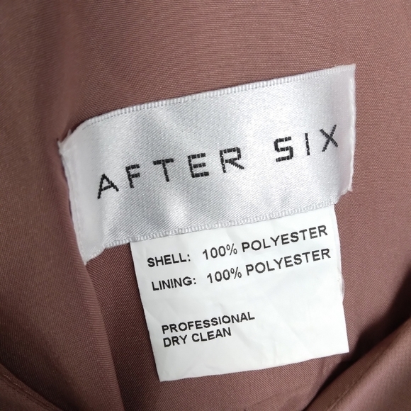 NWT AFTER SIX OFF-THE-SHOULDER CHIFFON TRUMPET GOWN WITH FRONT SLIT IN SIENNA 4 - Picture 5 of 5